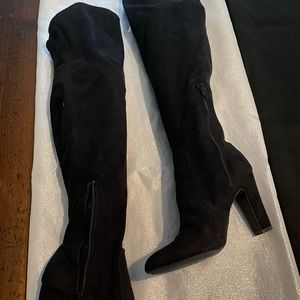 Over the knee suede boots